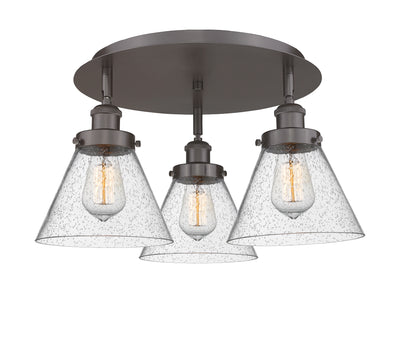 Cone 20-Inch 3-Light Semi-Flush Mount 11-Inch High