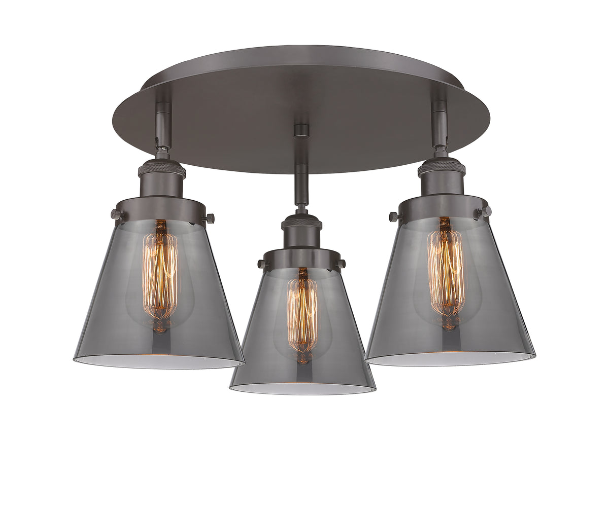 Cone 18-Inch 3-Light Semi-Flush Mount