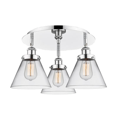 Cone 20-Inch 3-Light Semi-Flush Mount 11-Inch High