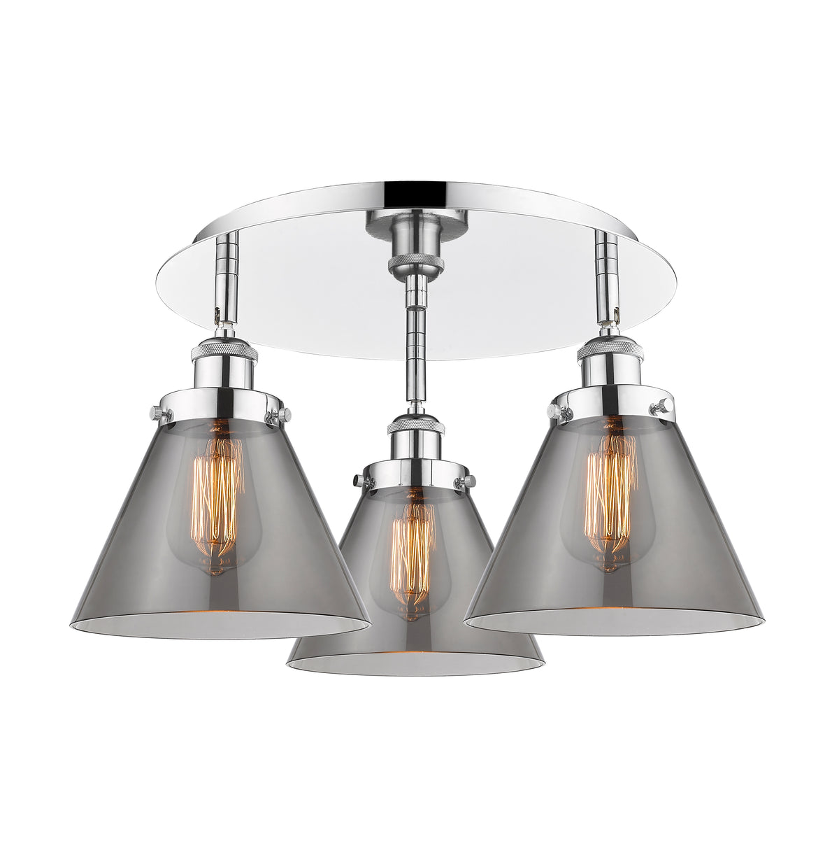 Cone 20-Inch 3-Light Semi-Flush Mount 11-Inch High