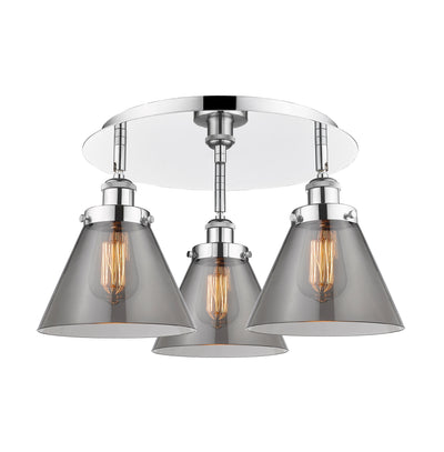 Cone 20-Inch 3-Light Semi-Flush Mount 11-Inch High