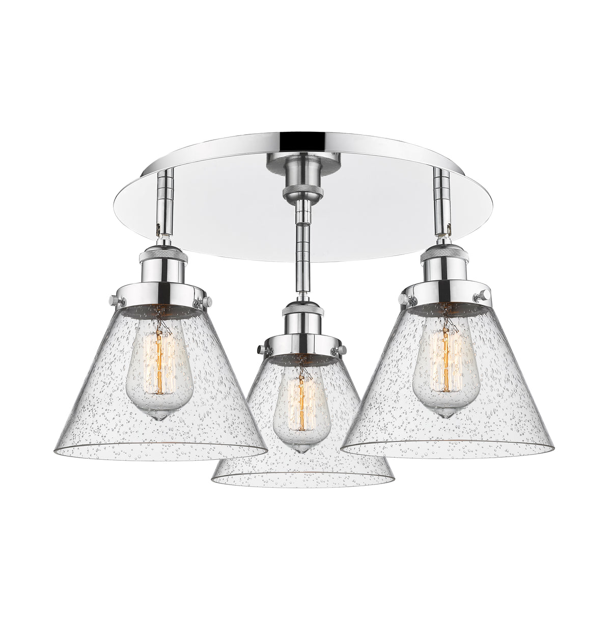 Cone 20-Inch 3-Light Semi-Flush Mount 11-Inch High