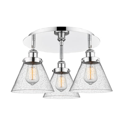 Cone 20-Inch 3-Light Semi-Flush Mount 11-Inch High