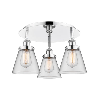 Cone 18-Inch 3-Light Semi-Flush Mount