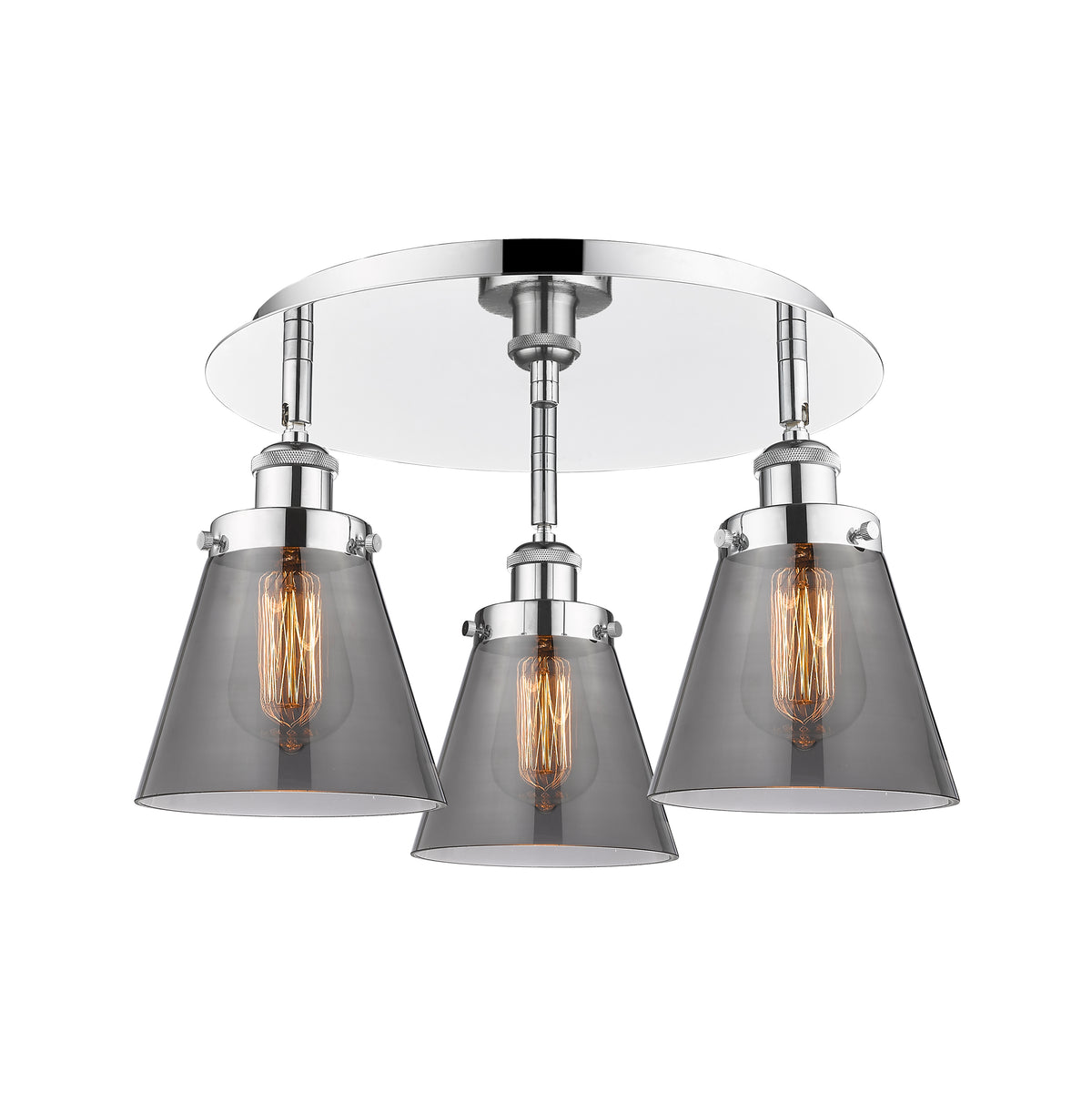 Cone 18-Inch 3-Light Semi-Flush Mount