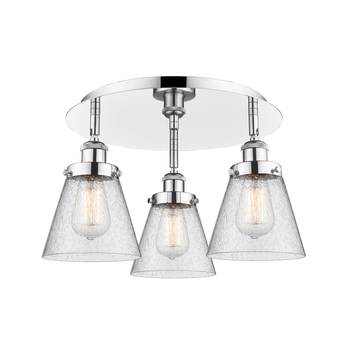 Cone 18-Inch 3-Light Semi-Flush Mount