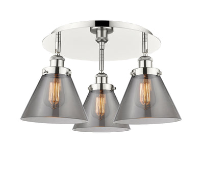 Cone 20-Inch 3-Light Semi-Flush Mount 11-Inch High