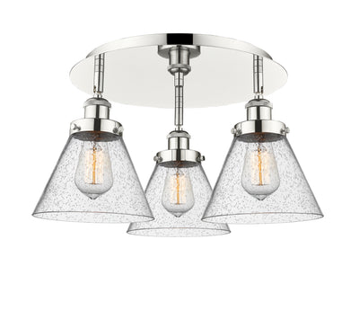 Cone 20-Inch 3-Light Semi-Flush Mount 11-Inch High