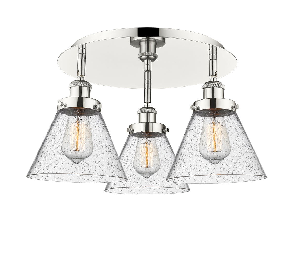 Cone 20-Inch 3-Light Semi-Flush Mount 11-Inch High