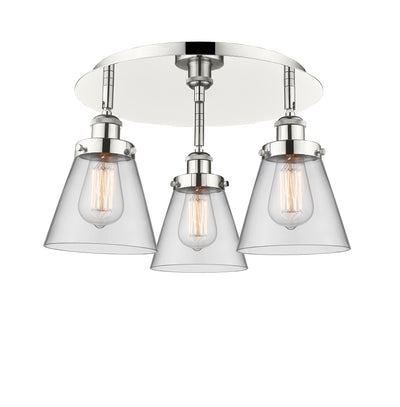 Cone 18-Inch 3-Light Semi-Flush Mount