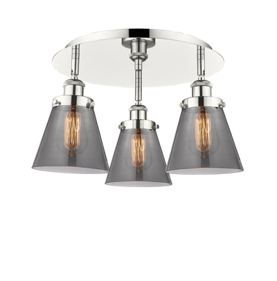 Cone 18-Inch 3-Light Semi-Flush Mount