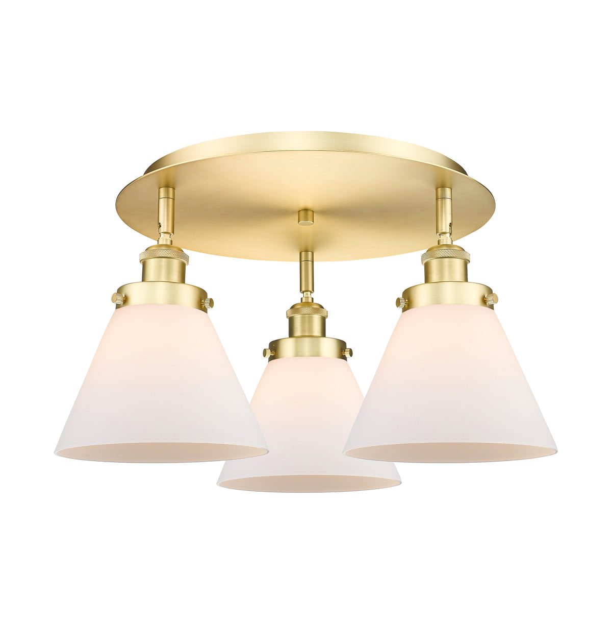 Cone 20-Inch 3-Light Semi-Flush Mount 11-Inch High