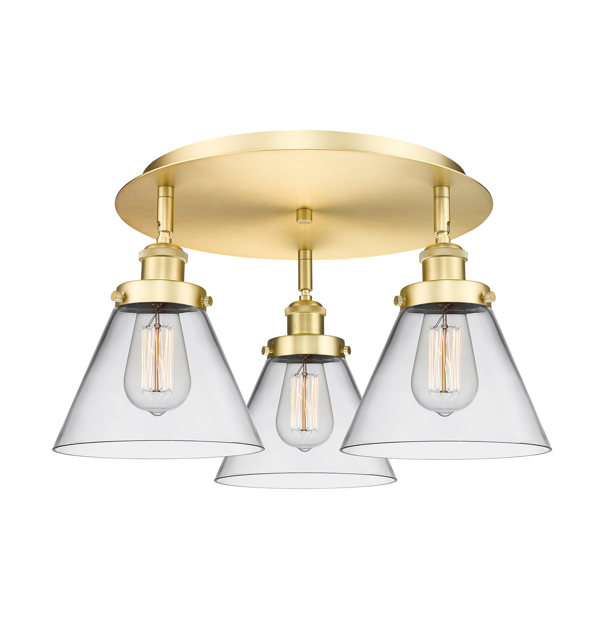 Cone 20-Inch 3-Light Semi-Flush Mount 11-Inch High