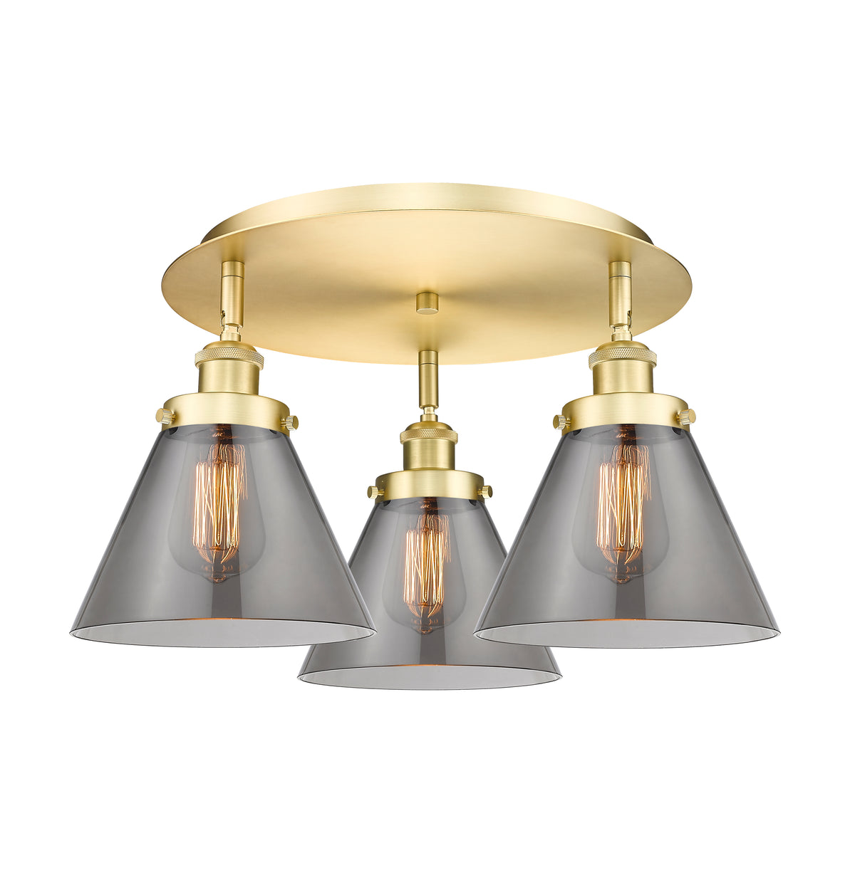 Cone 20-Inch 3-Light Semi-Flush Mount 11-Inch High