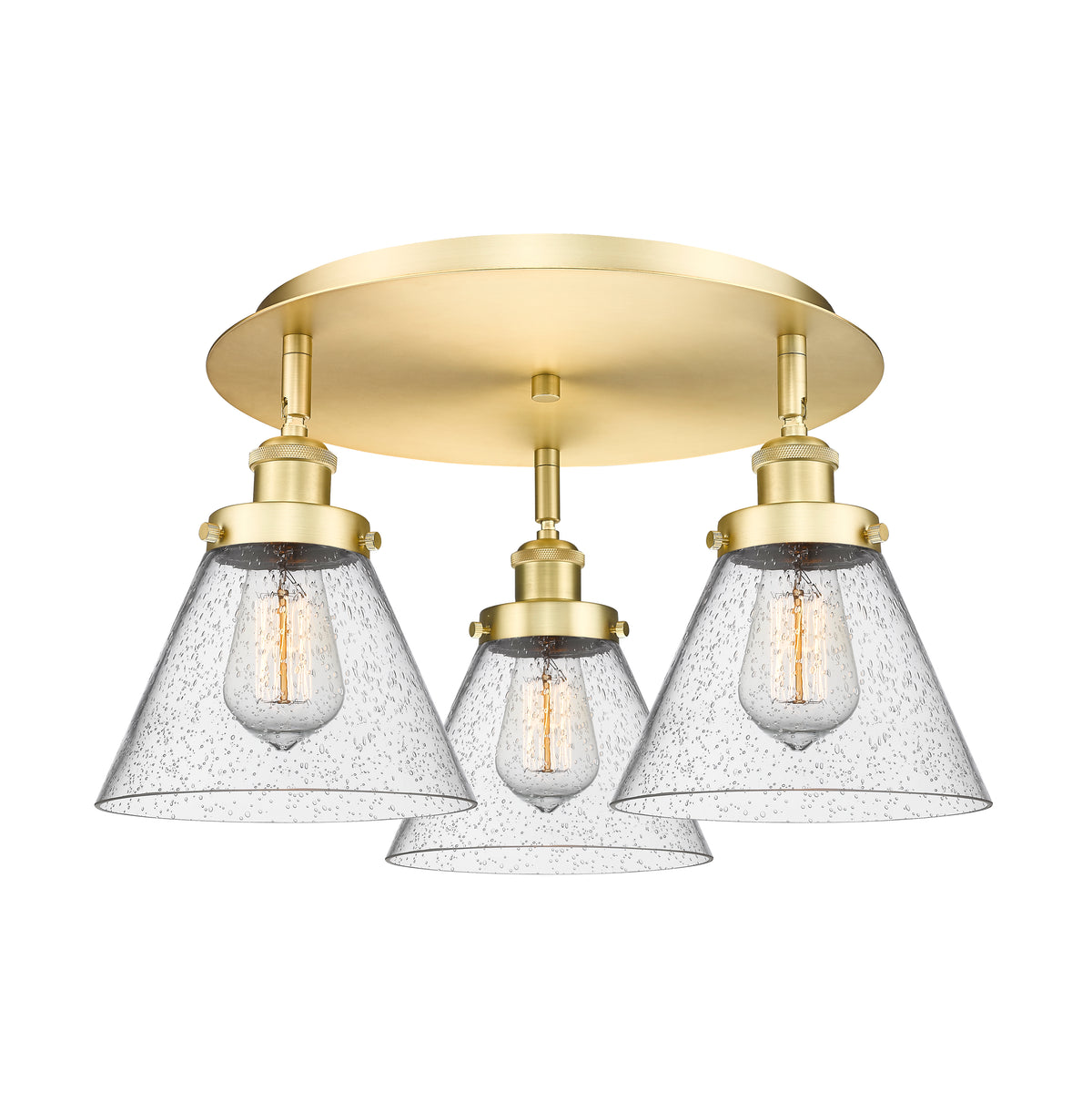 Cone 20-Inch 3-Light Semi-Flush Mount 11-Inch High