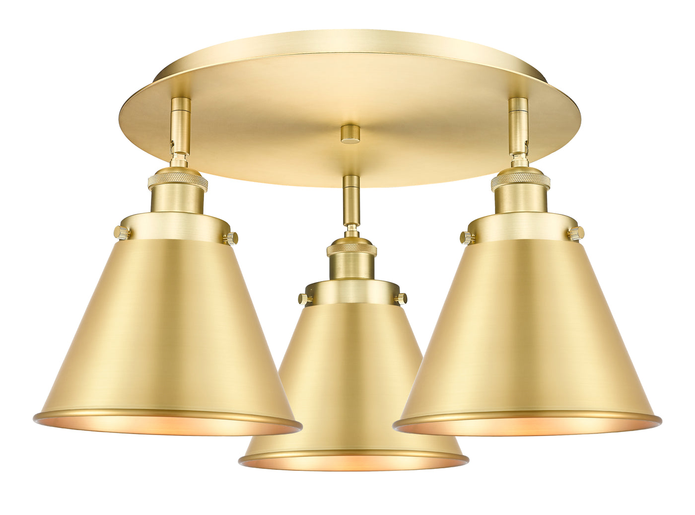 Ballston Semi-Flush Mount Satin Nickel Brass