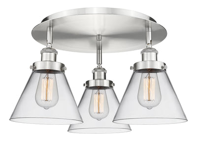 Cone 20-Inch 3-Light Semi-Flush Mount 11-Inch High