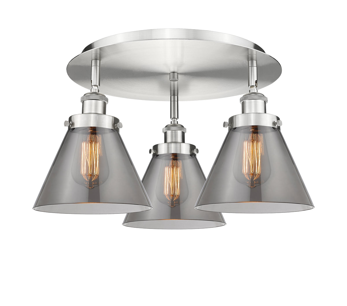 Cone 20-Inch 3-Light Semi-Flush Mount 11-Inch High