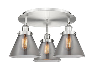Cone 20-Inch 3-Light Semi-Flush Mount 11-Inch High
