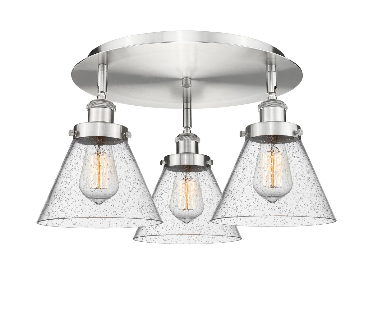 Cone 20-Inch 3-Light Semi-Flush Mount 11-Inch High