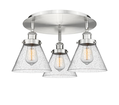 Cone 20-Inch 3-Light Semi-Flush Mount 11-Inch High