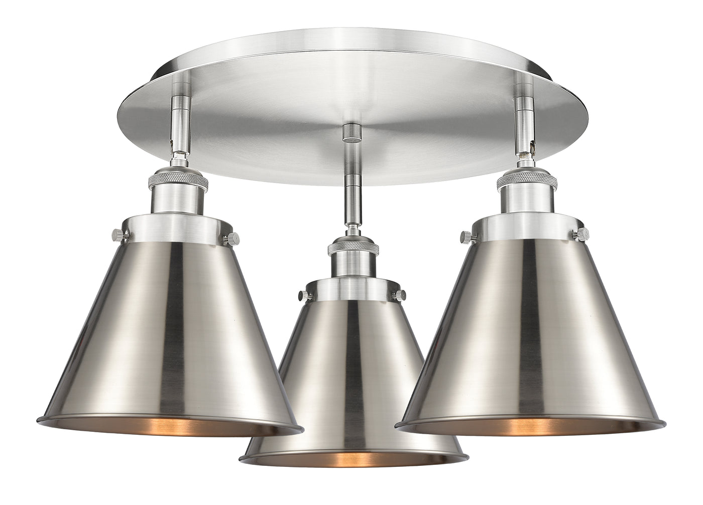 Ballston Semi-Flush Mount Satin Nickel Brass