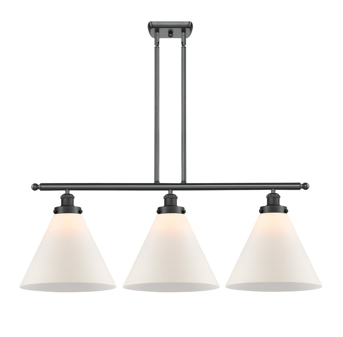 Cone 36-Inch 3-Light Stem-Hung Island Light with LED Bulbs 13.25-Inch High