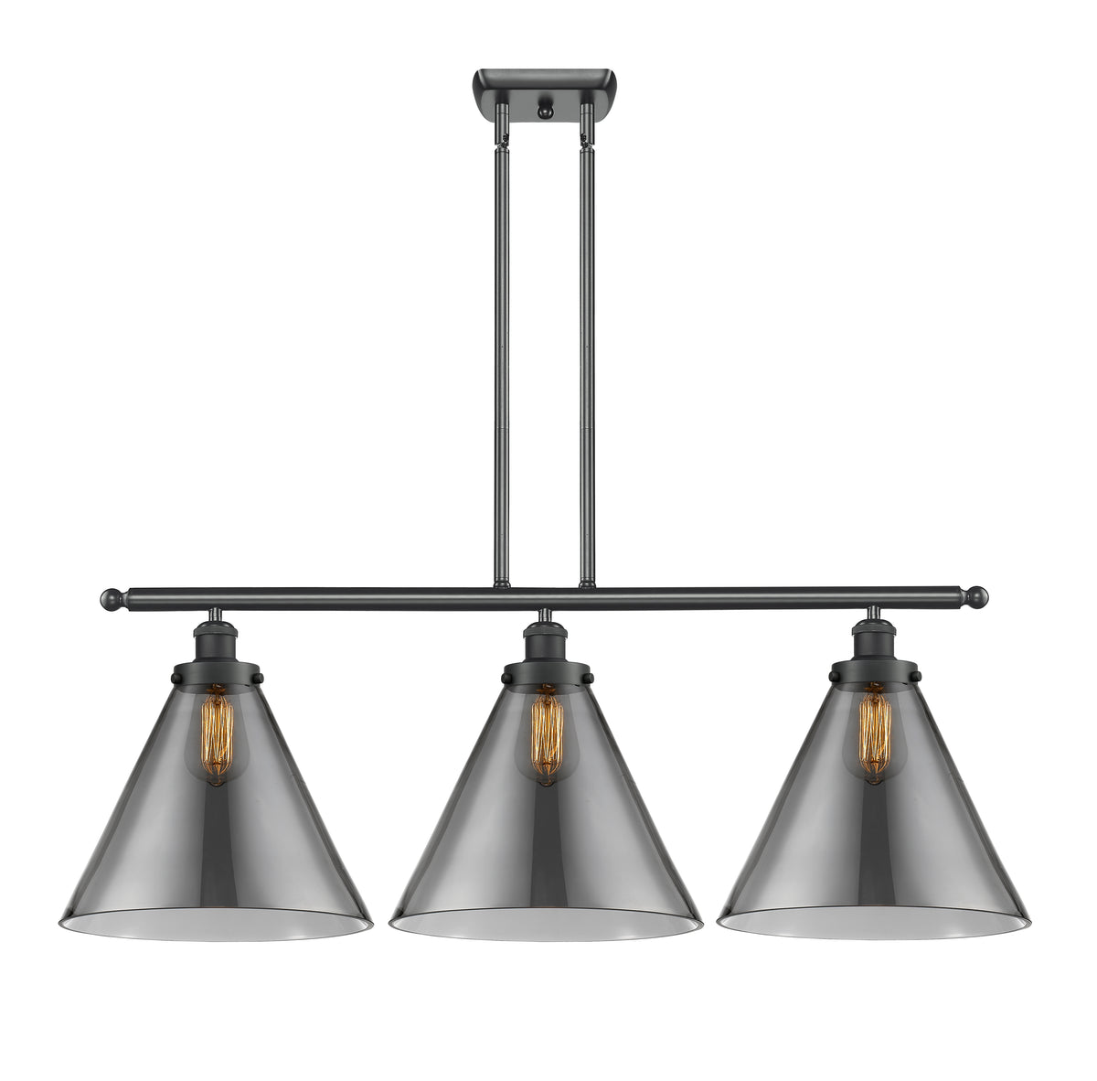 Cone 36-Inch 3-Light Stem-Hung Island Light with LED Bulbs 13.25-Inch High