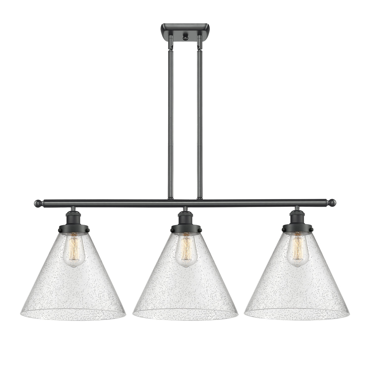 Cone 36-Inch 3-Light Stem-Hung Island Light with LED Bulbs 13.25-Inch High