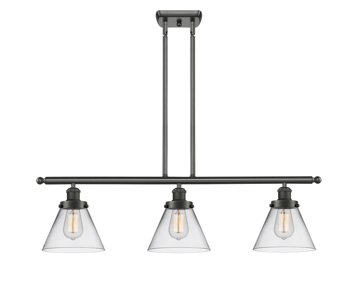 Cone 36-Inch 3-Light Stem-Hung Island Light 11-Inch High