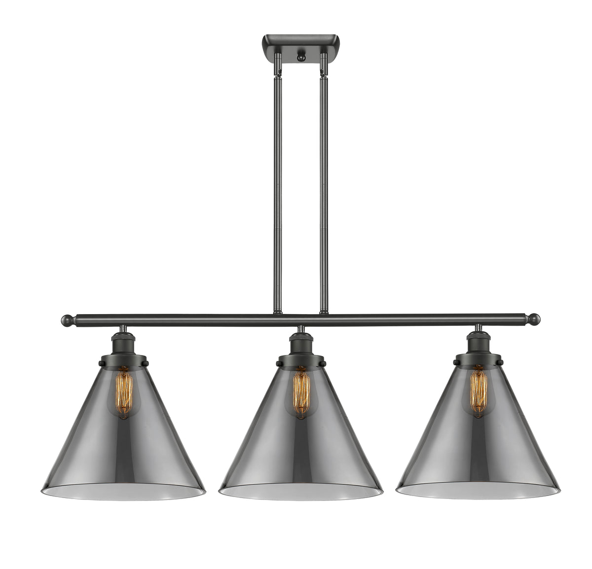 Cone 36-Inch 3-Light Stem-Hung Island Light with LED Bulbs 13.25-Inch High