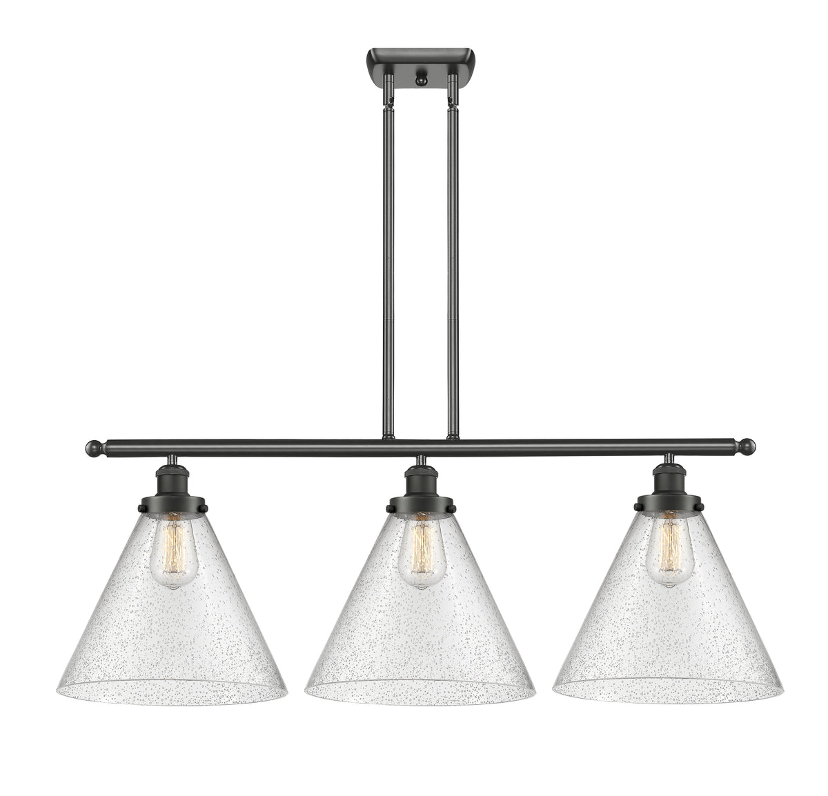 Cone 36-Inch 3-Light Stem-Hung Island Light with LED Bulbs 13.25-Inch High