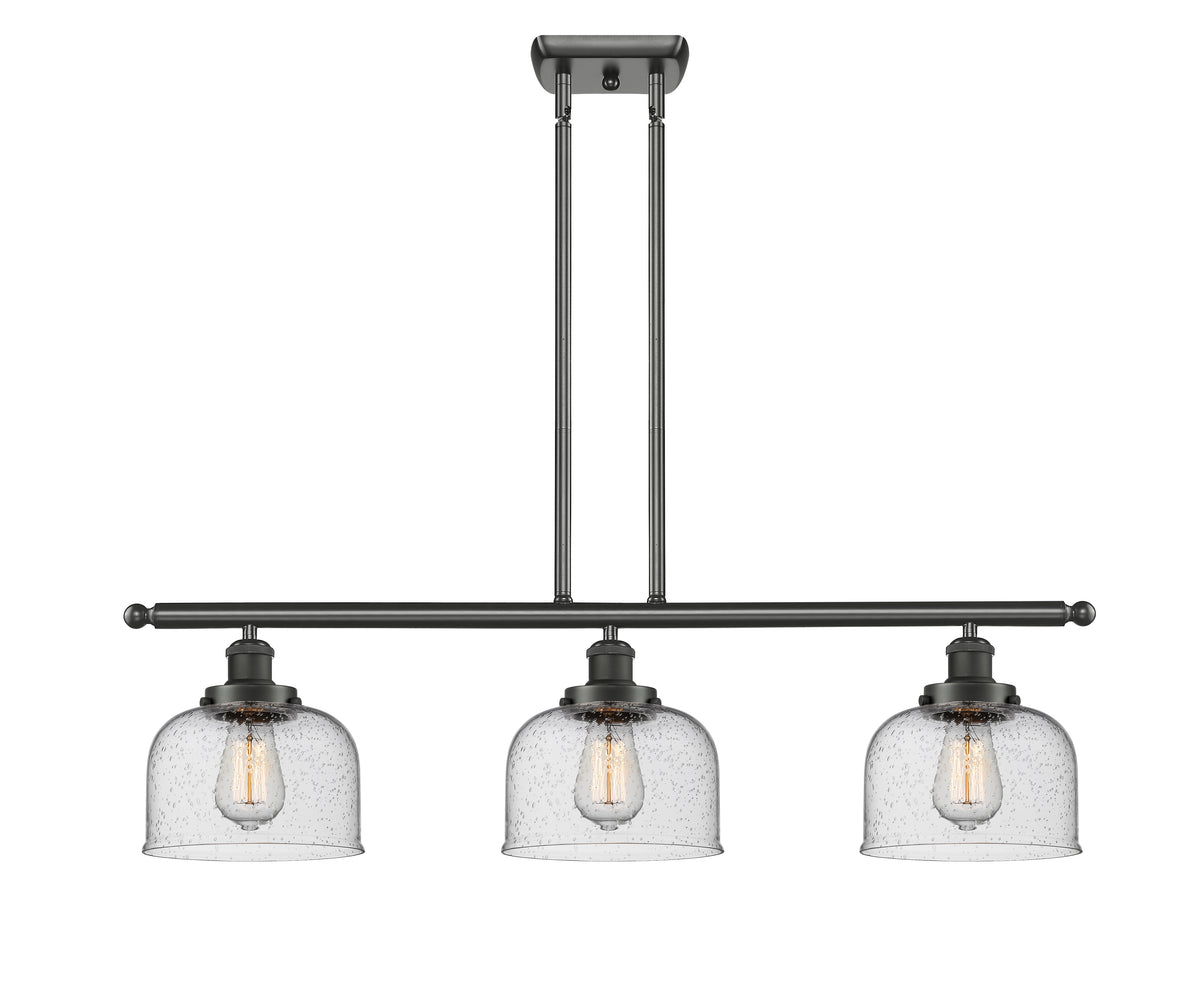Bell 36-Inch 3-Light Stem-Hung Island Light 11-Inch High 7.75-Inch Shade Sloped-Ceiling Compatible