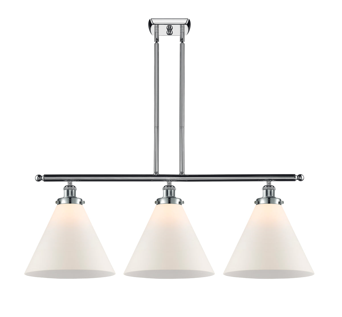 Cone 36-Inch 3-Light Stem-Hung Island Light with LED Bulbs 13.25-Inch High