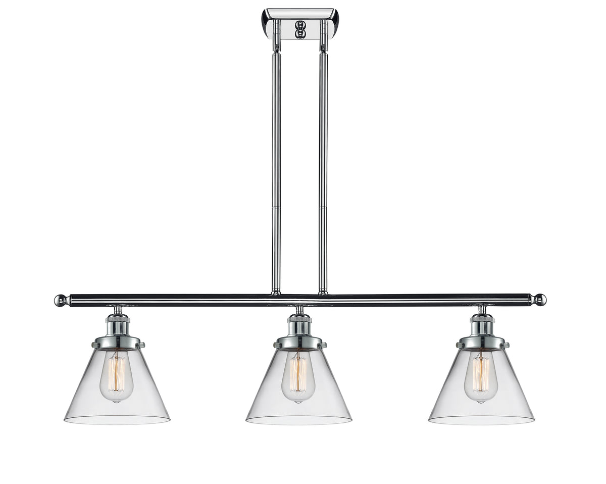 Cone 36-Inch 3-Light Stem-Hung Island Light 11-Inch High