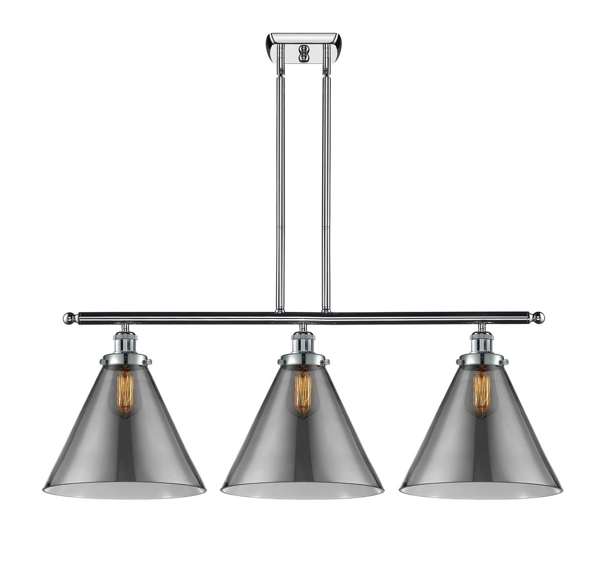 Cone 36-Inch 3-Light Stem-Hung Island Light with LED Bulbs 13.25-Inch High