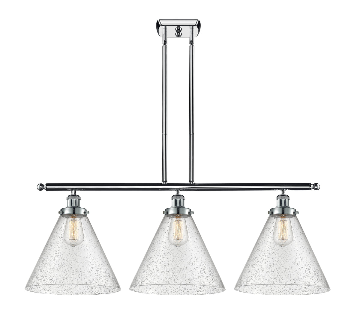 Cone 36-Inch 3-Light Stem-Hung Island Light with LED Bulbs 13.25-Inch High