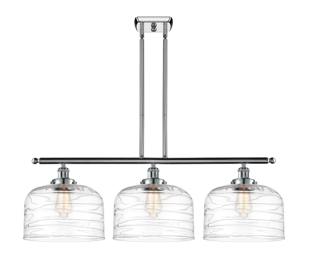 Bell 36-Inch 3-Light Stem-Hung Island Light 11-Inch High 11.5-Inch Shade Sloped-Ceiling Compatible