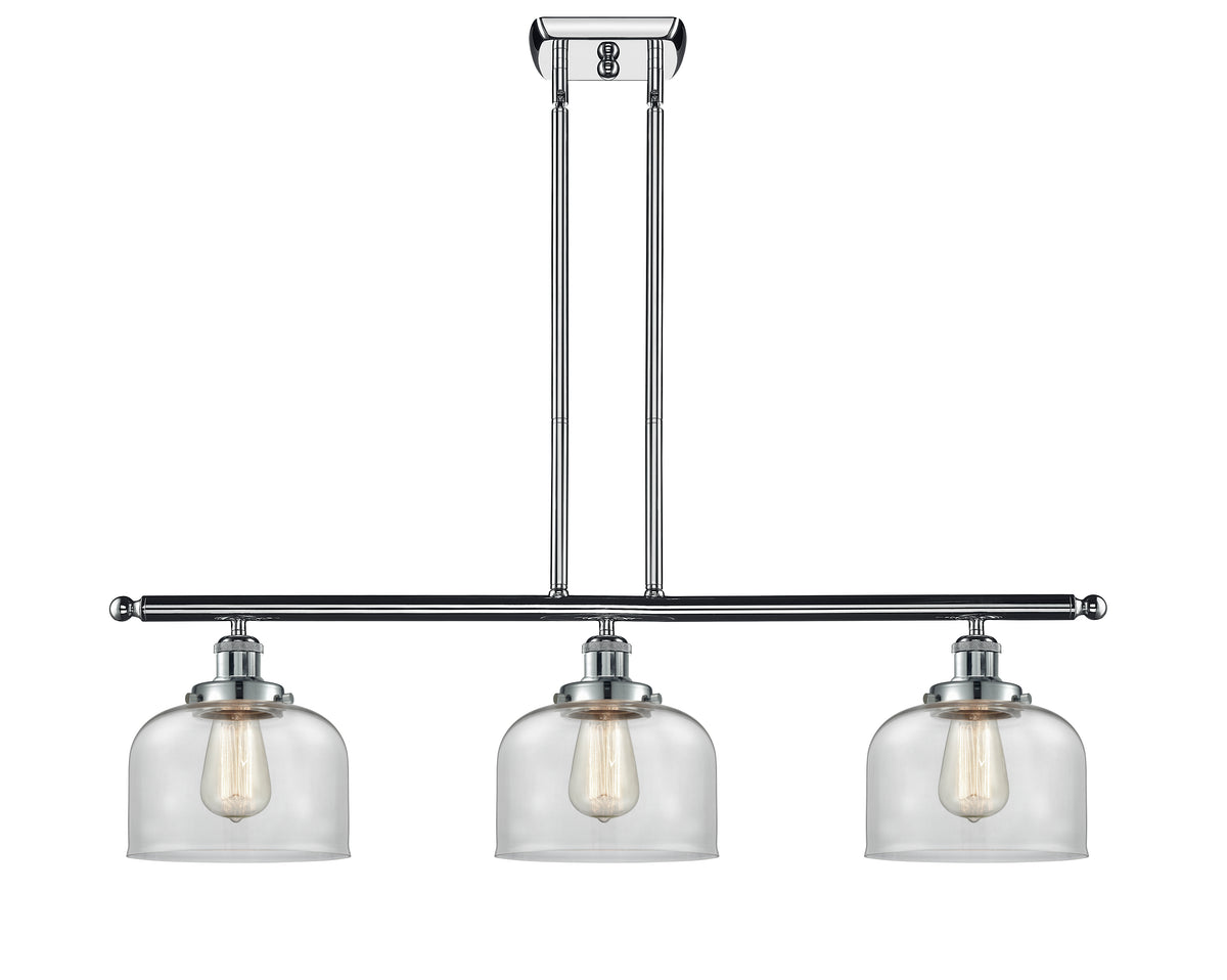 Bell 36-Inch 3-Light Stem-Hung Island Light 11-Inch High 7.75-Inch Shade Sloped-Ceiling Compatible