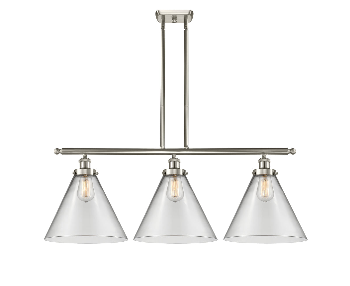 Cone 36-Inch 3-Light Stem-Hung Island Light with LED Bulbs 13.25-Inch High