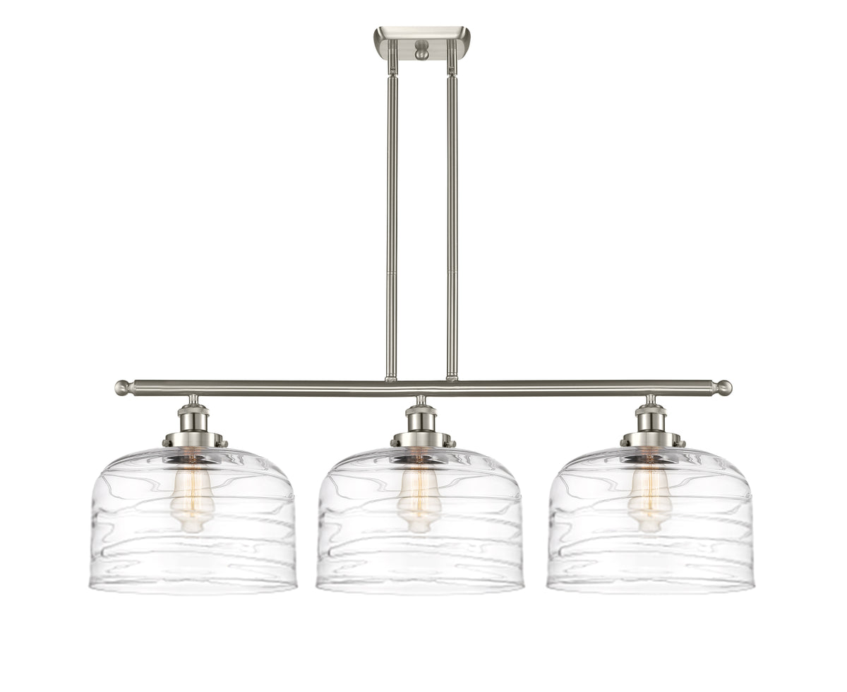 Bell 36-Inch 3-Light Stem-Hung Island Light 11-Inch High 11.5-Inch Shade Sloped-Ceiling Compatible