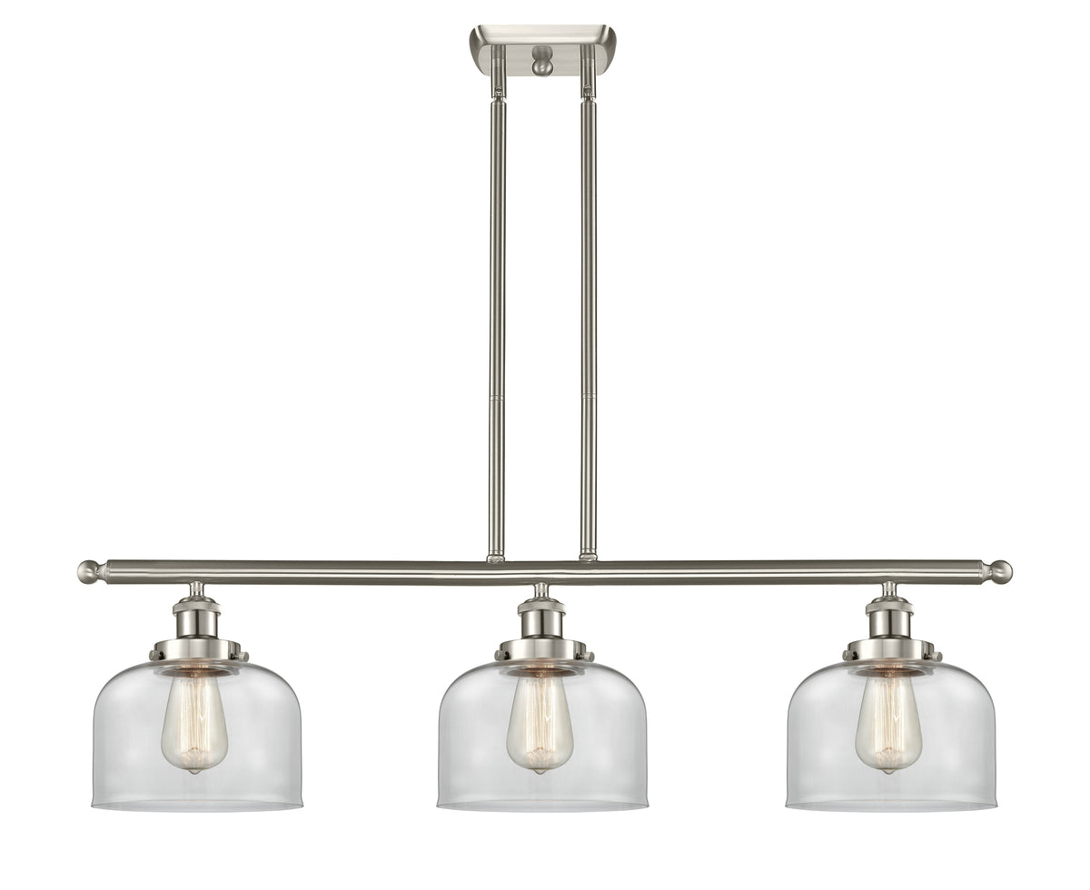 Bell 36-Inch 3-Light Stem-Hung Island Light 11-Inch High 7.75-Inch Shade Sloped-Ceiling Compatible