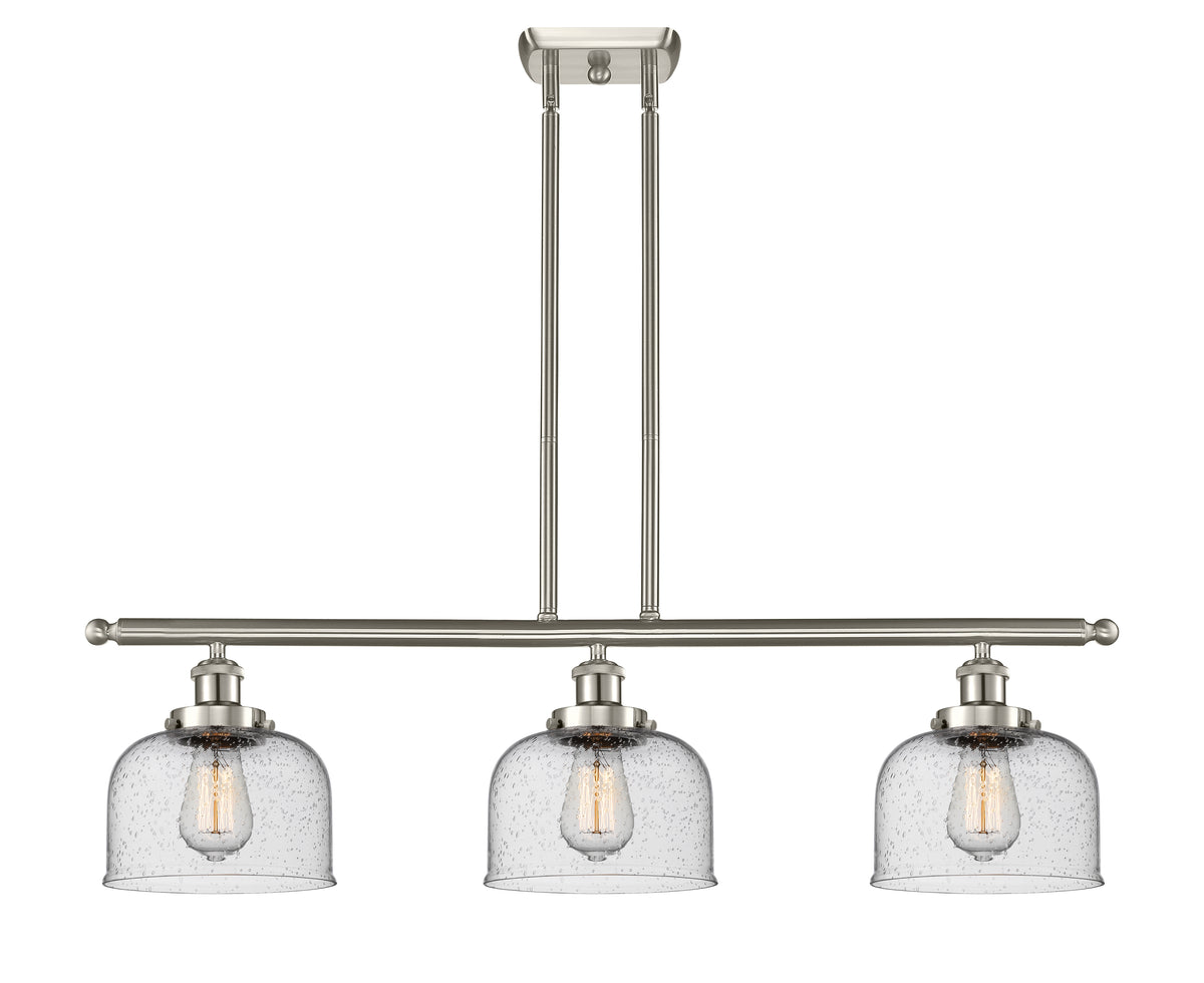 Bell 36-Inch 3-Light Stem-Hung Island Light 11-Inch High 7.75-Inch Shade Sloped-Ceiling Compatible
