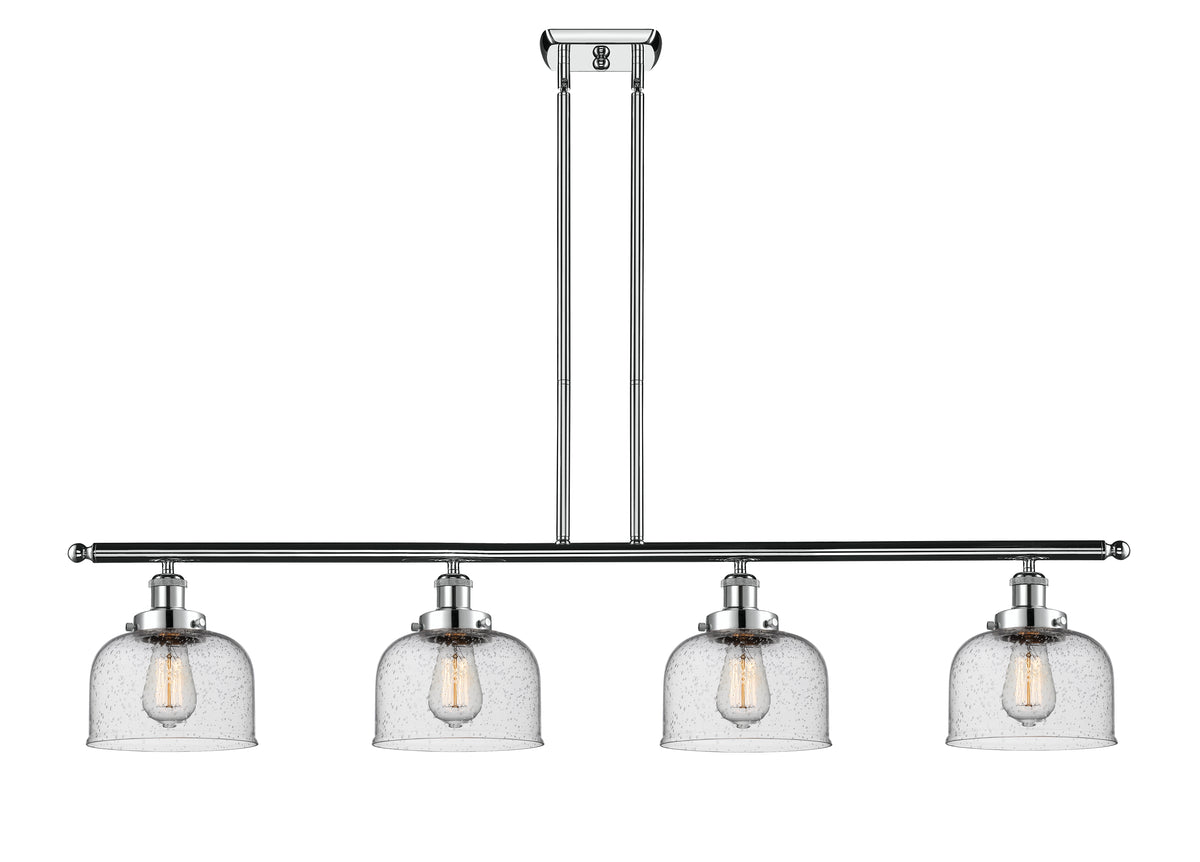 Bell 48-Inch 4-Light Stem-Hung Island Light 8-Inch Extension 7.75-Inch Shade Sloped-Ceiling Compatible