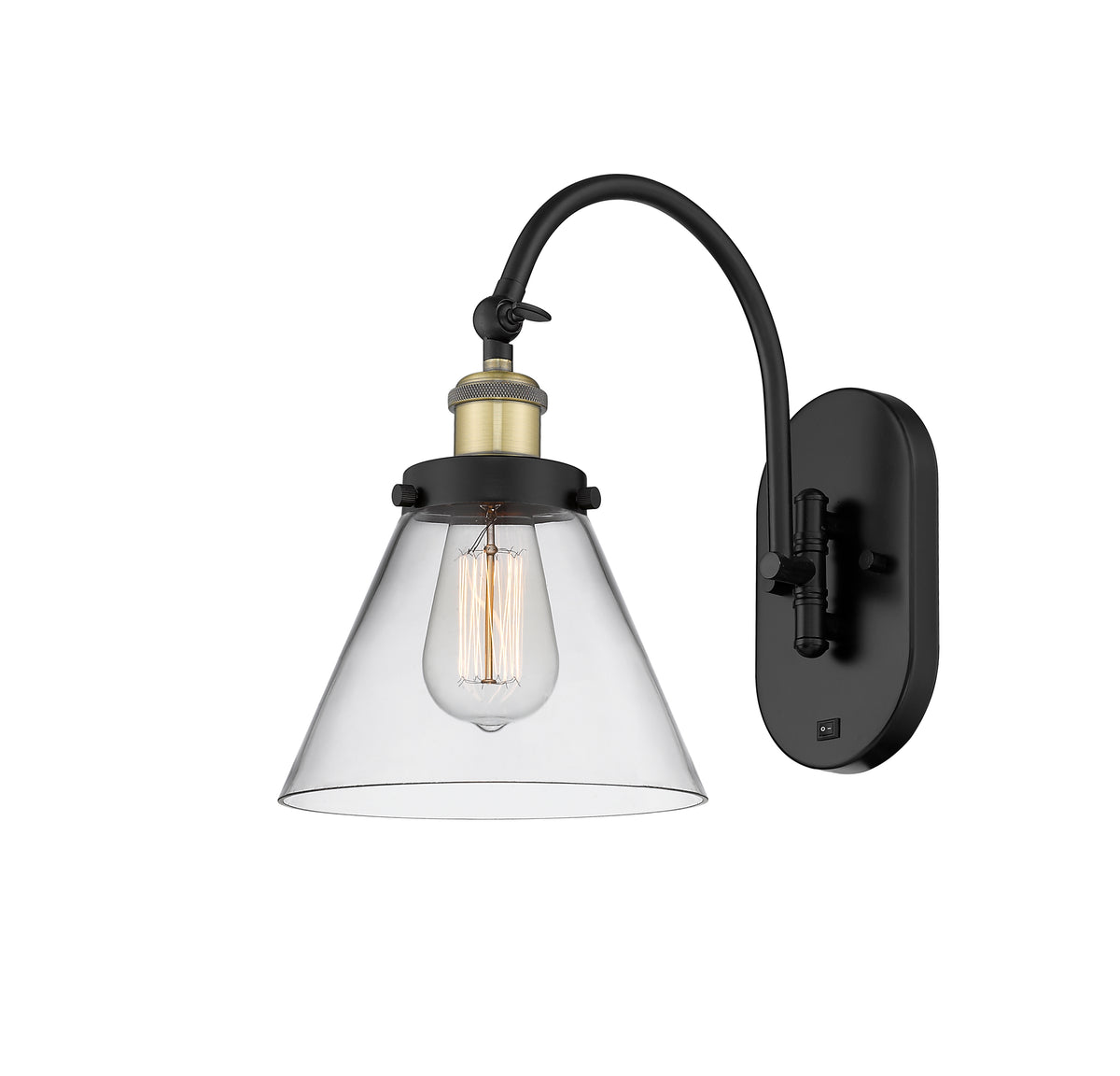 Cone 8-Inch 1-Light Adjustable Swing Arm 12.75-Inch High