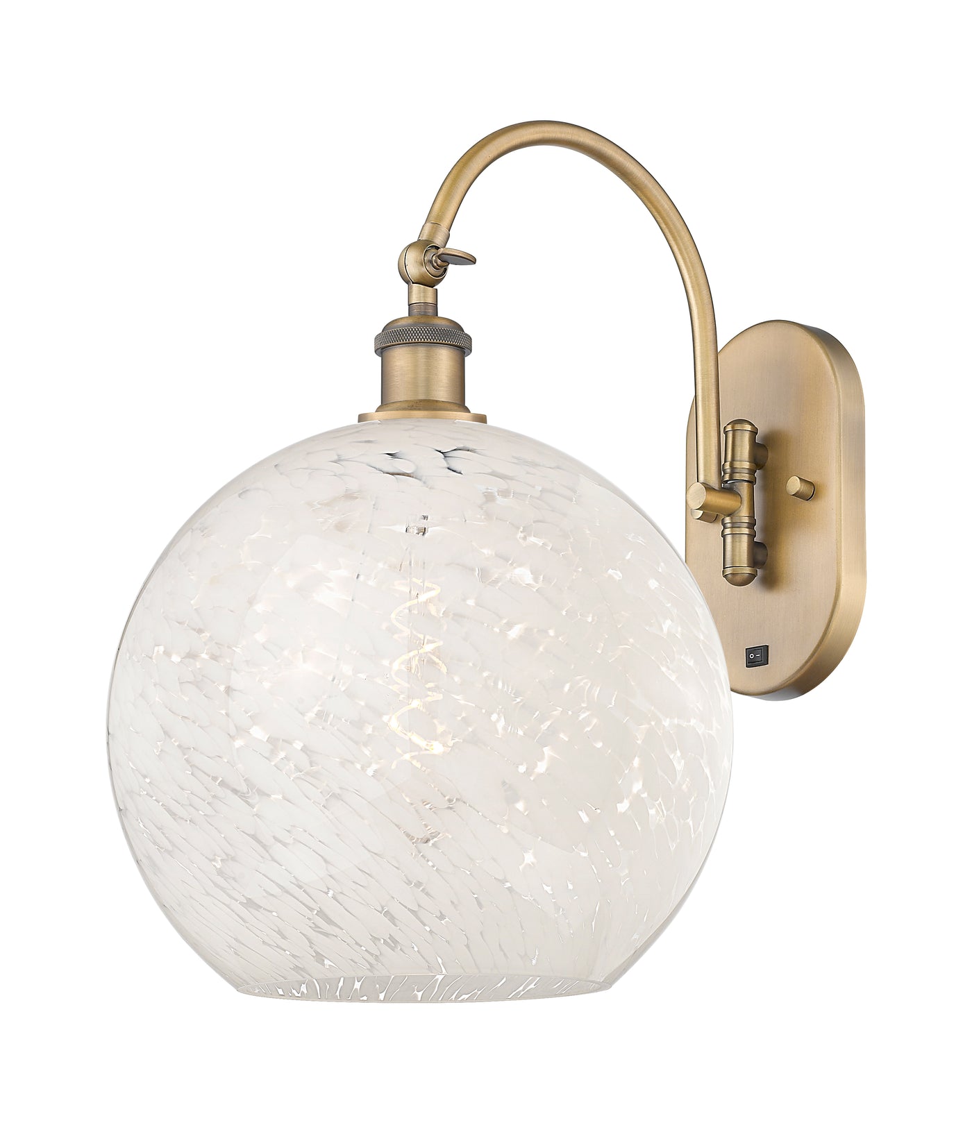 Ballston Sconce White Mouchette Glass Steel