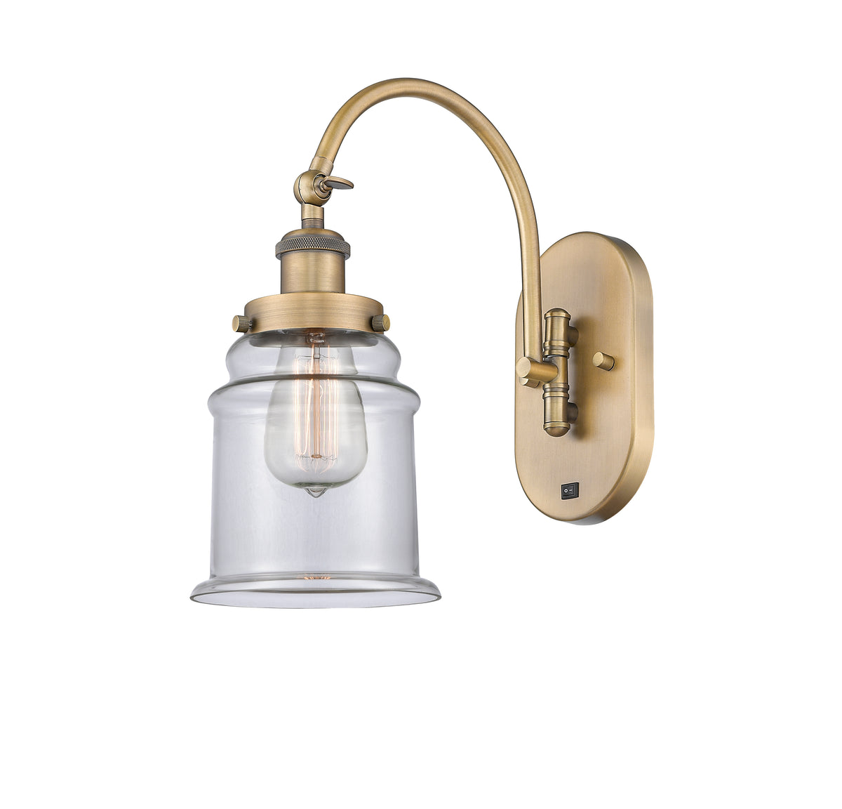 Franklin Restoration Swing Arm Brass Glass