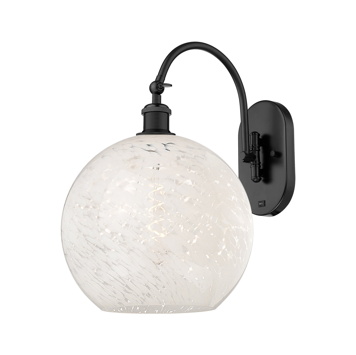 Ballston Sconce White Mouchette Glass Steel