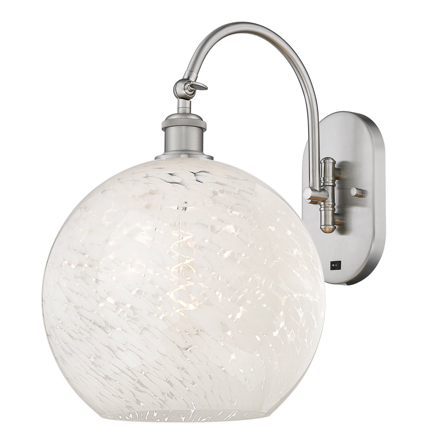 Ballston Sconce White Mouchette Glass Steel