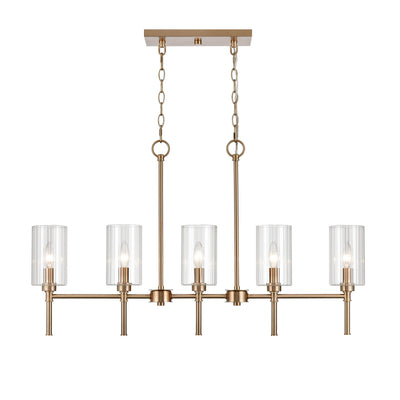 21.5'' Chastine Modern Gold 5 Light Linear Chandelier